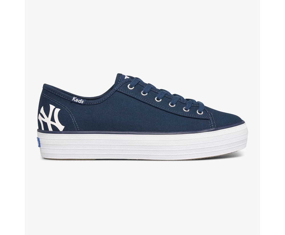 Tenis Keds Mujer Azul Marino - Triple Kick Mlb® - 6871-FJDES